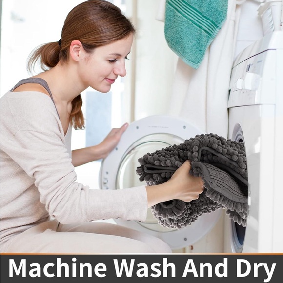 Shaggy Toilet Rug, Non-Slip Contour Bath Mat for Bathroom Floor, 24.4 X 20.4” - Picture 8 of 10